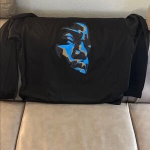 Fashion Nova Black Sweater with Blue Graphic